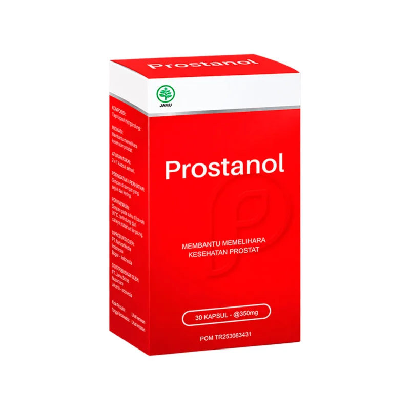 Kotak Prostanol dengan keterangan komposisi dan aturan pakai